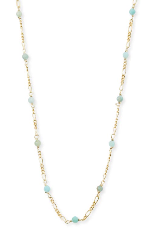 Amazonite Figaro Chain Necklace in Gold