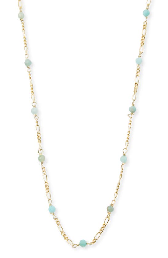 Argento Vivo Amazonite Figaro Chain Necklace In Gold