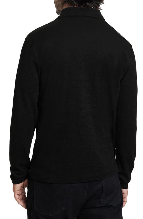 Shop John Varvatos Morris Long Sleeve Johnny Collar Polo In Black