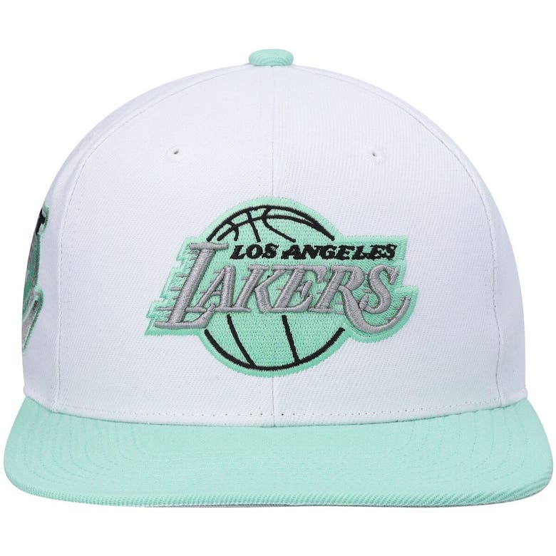 Mitchell & Ness White Los Angeles Lakers Pure Platinum Mint Snapback ...