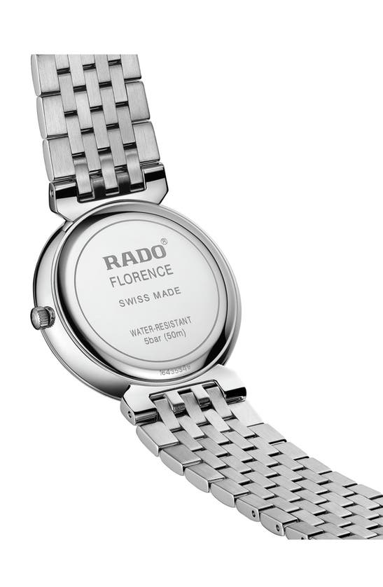 Shop Rado Florence Diamond Bracelet Watch, 38mm In Silver/ Green