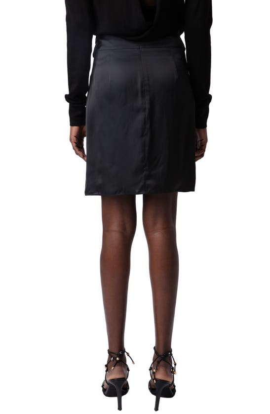 Shop Zadig & Voltaire Joji Pleat Tie Waist Skirt In Noir