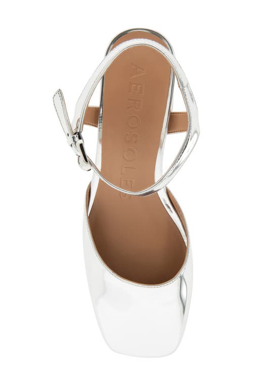 Aerosoles Soir Platform Pump In Silver Mirror Metallic