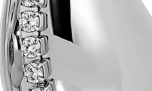 Eye Candy Los Angeles Metallic Bean Cubic Zirconia Drop Earrings In Silver