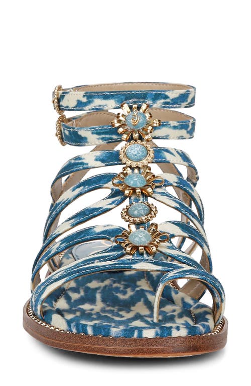 Sam Edelman Tianna Gladiator Sandal Blue Lapis Multi Fabric In Blue Lapis Multi