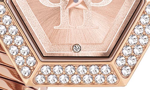 Philipp Plein Sport Snake Hexagon Bracelet Watch, 24mm In Ip Rose Gold