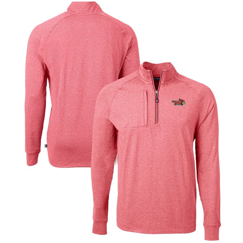 Shop Cutter & Buck Heather Red Illinois State Redbirds Big & Tall Adapt Eco Knit Quarter-zip Pullover To