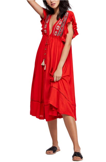 Free People Dresses WILL WAIT FOR YOU MIDI DRESS