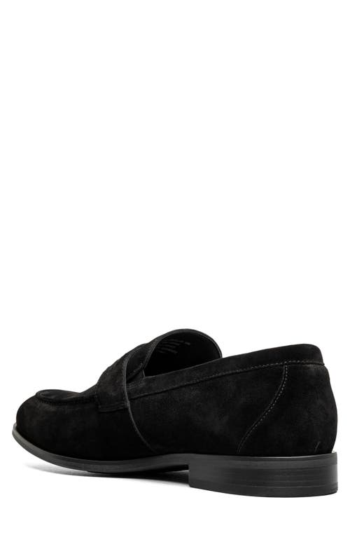 Shop Stacy Adams Burke Penny Loafer In Black Suede