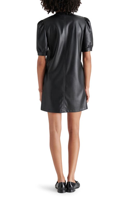 Shop Steve Madden Jane Faux Leather Minidress In Black