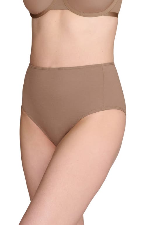 Cuup The Highwaist High Cut Cotton Briefs In Taupe