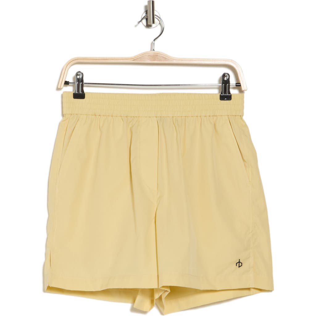 Shop Rag & Bone Emma Cotton Poplin Shorts In Yellow