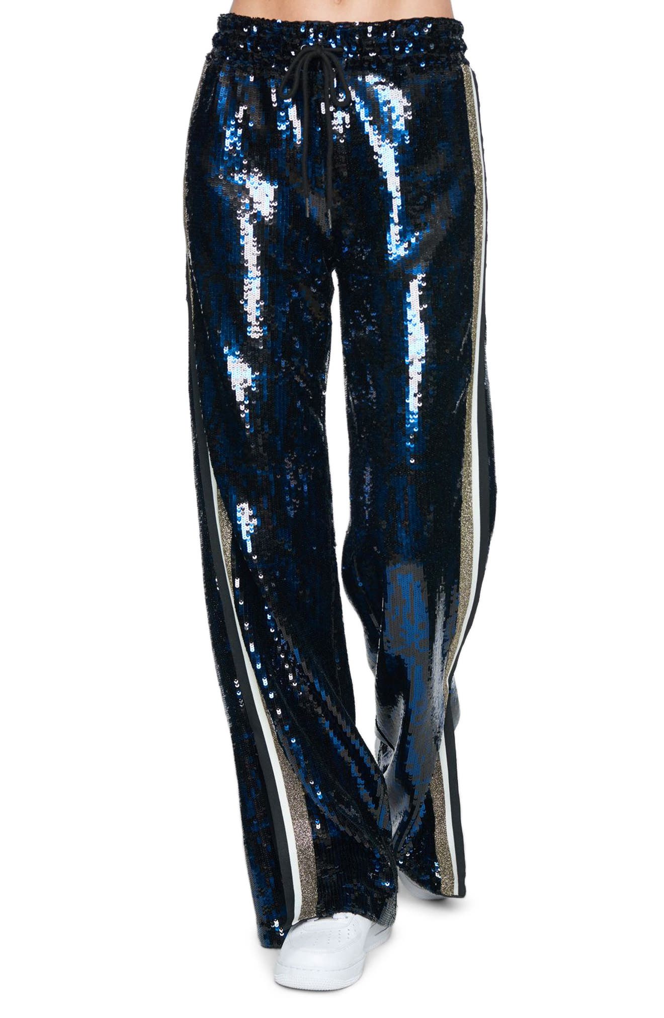 sequin track pants