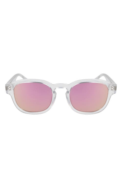 Fluidity 50mm Round Sunglasses in Crystal Clear