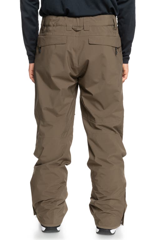 Shop Quiksilver Waterproof Utility Snow Pants In Canteen