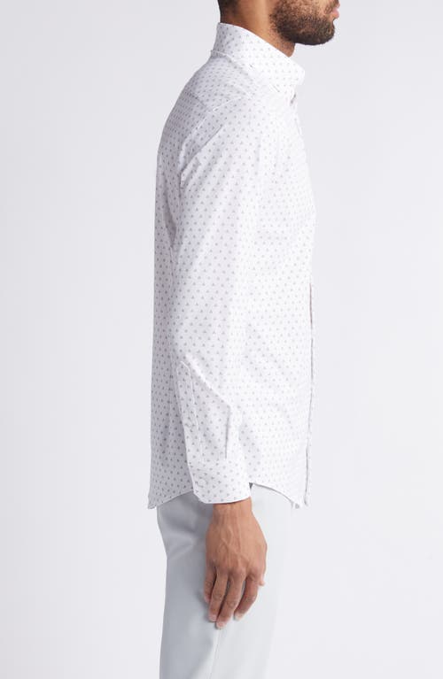 Shop Mizzen + Main Mizzen+main Leeward Trim Fit Performance Button-up Shirt In Carolina Star