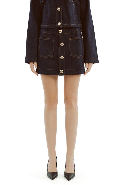 Shop Bardot Lorenzo Denim Miniskirt In Dark