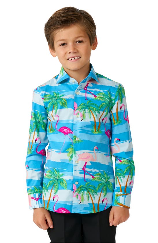 Opposuits Kids'  Toddler Boys Flaminguy Tropical Flamingo Shirt In Multi