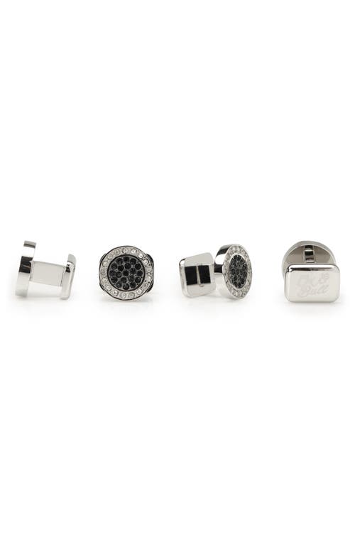 Cufflinks, Inc . Vincent De Paul White & Black Pave Crystals Stud Set In Black