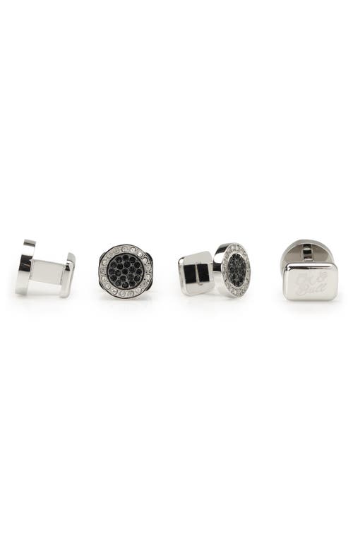 Shop Cufflinks, Inc . Vincent De Paul White & Black Pave Crystals Stud Set