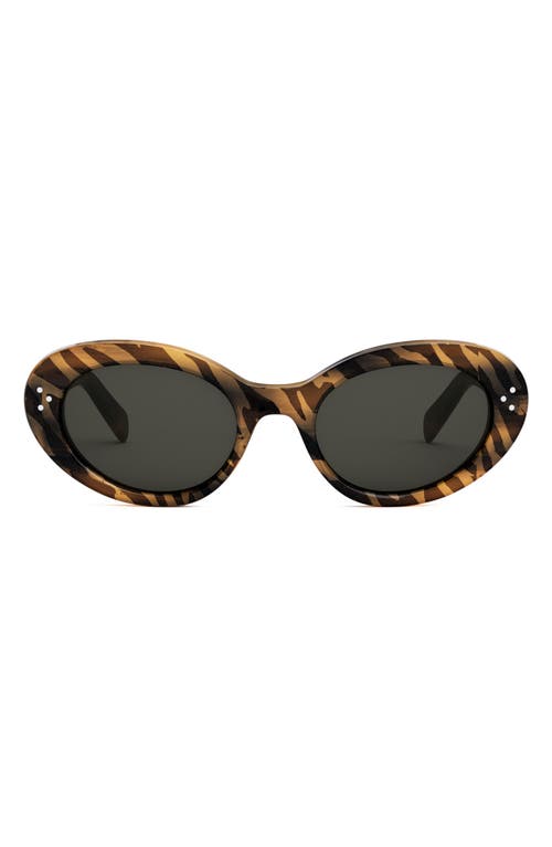 Celine Bold 3 Dots 53mm Round Sunglasses In Animal/smoke