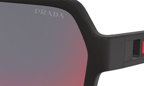 Shop Prada Sport 59mm Rectangle Sunglasses In Black/grey/blue