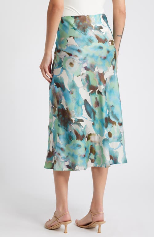 Shop Rails Anya Satin Midi Skirt In Verbena