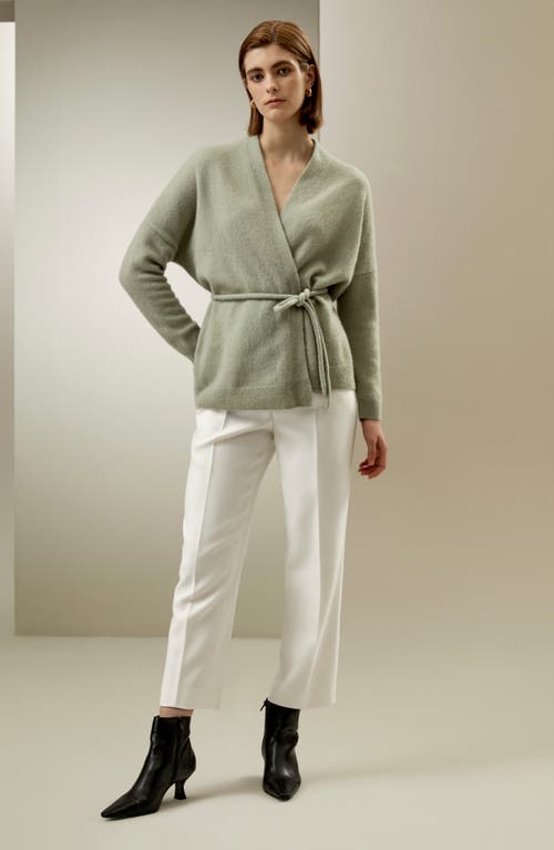 Lilysilk Lounge Wrap Wool Knit Cardigan For Women In Pale Turquoise