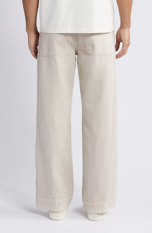 Frame Men's Canvas Released-hem Skater Jeans In Beach Sand Rips