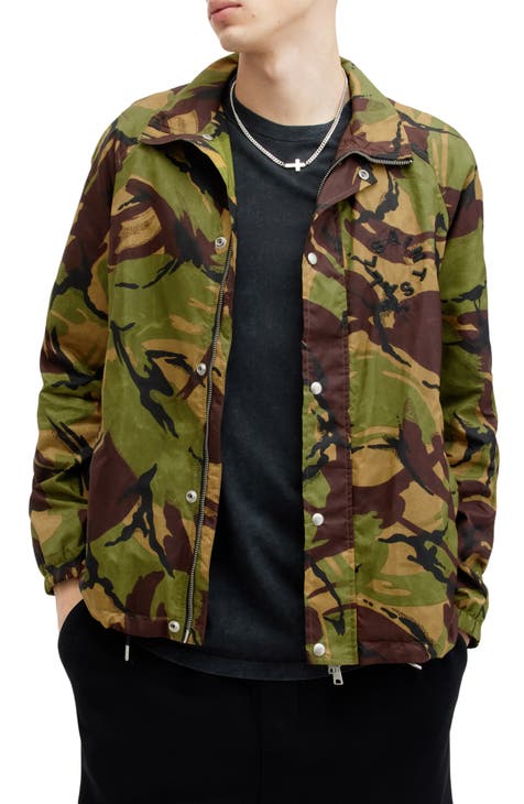 Tierra Camo Print Waxed Track Jacket