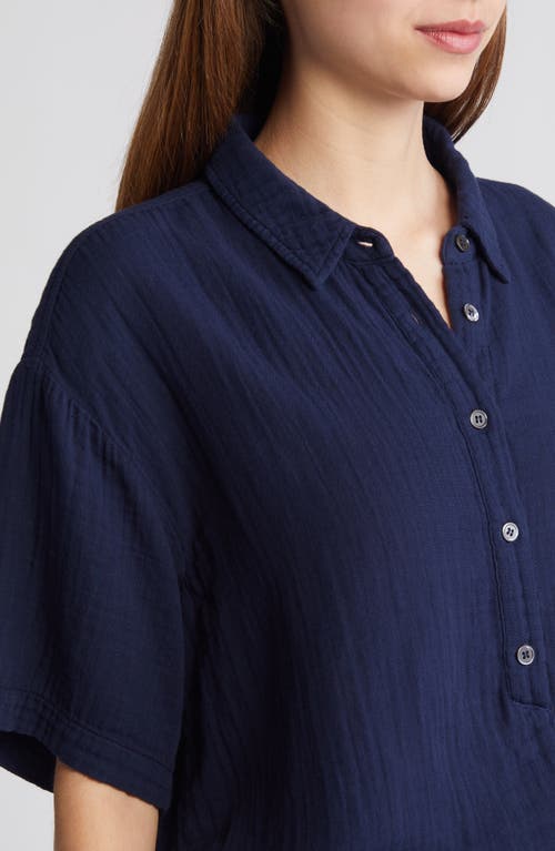 Shop Xirena Xírena Ansel Cotton Gauze Button-up Shirt In North Star