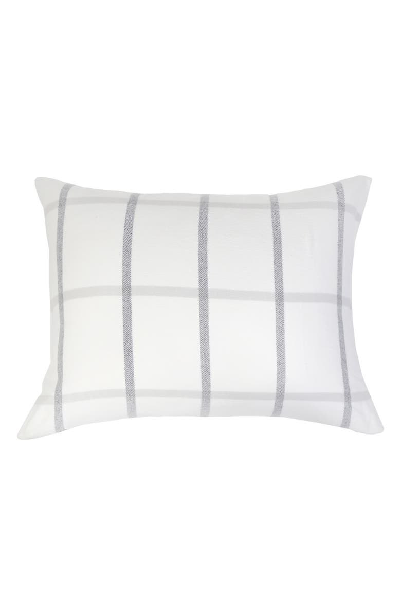 Pom Pom at Home Copenhagen Windowpane Check Cotton Accent Pillow, Main, color, White/Grey