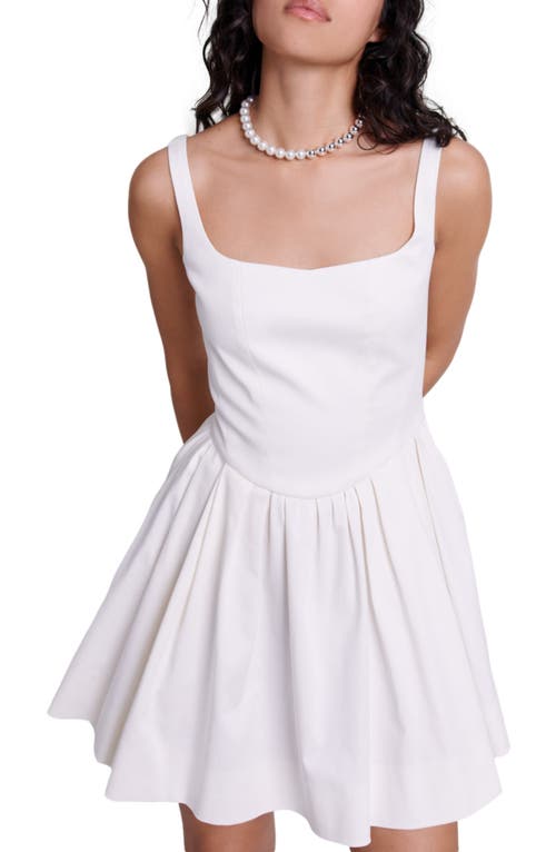 Maje Womens Blanc Square-neck Sleeveless Stretch-woven Mini Dress In White