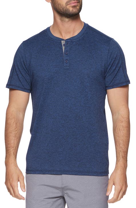 Marled Short Sleeve Performance Henley