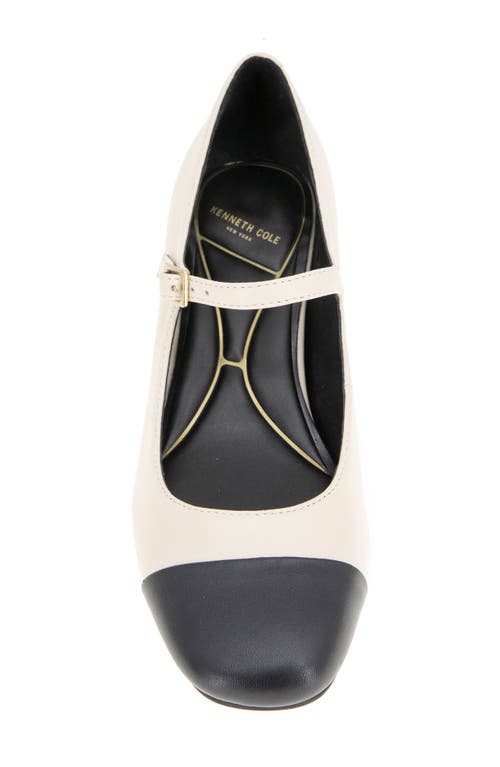 Kenneth Cole Alec Mary Jane Pump In White/black Leather