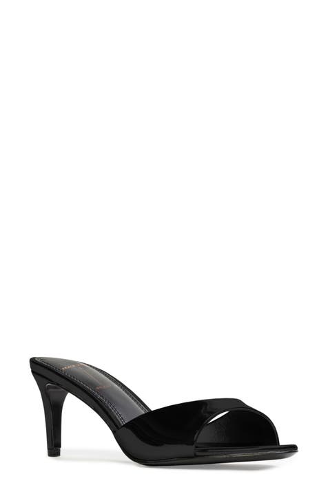 Black slide on heels hotsell