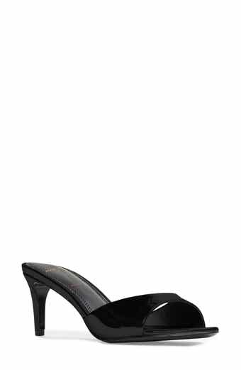 Black suede slide sandals discount