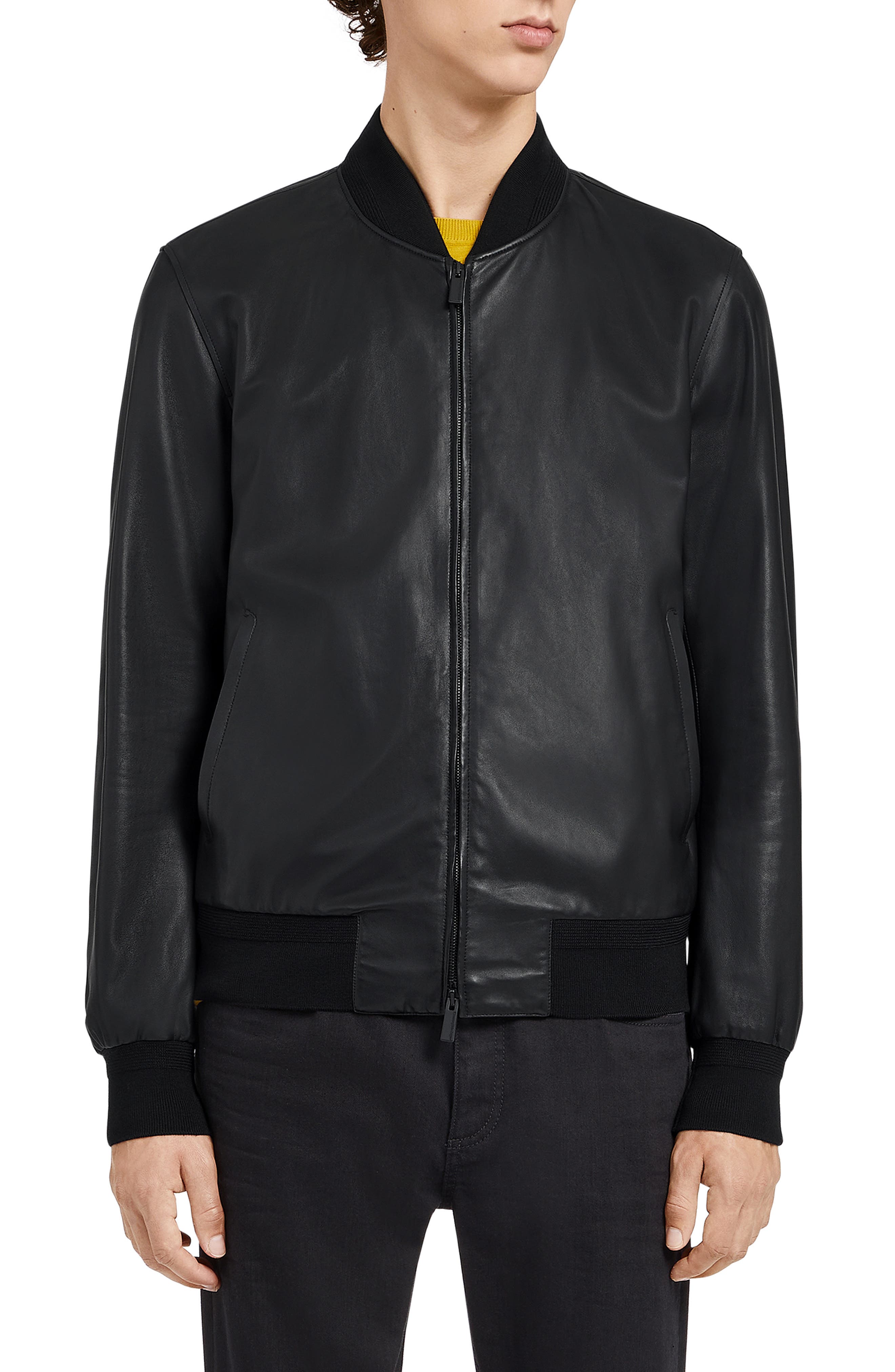 bomber leather jacket mens