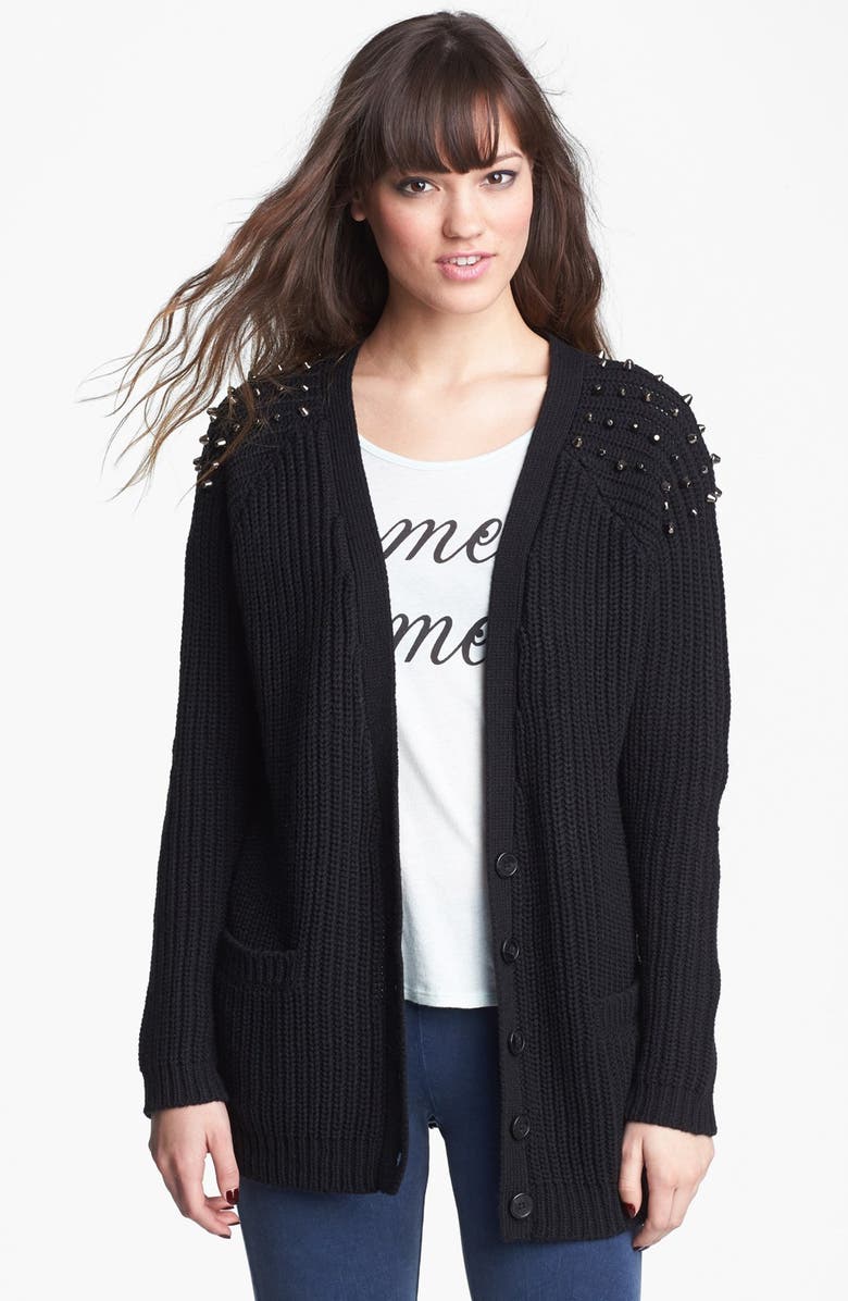 Love By Design Studded Long Cardigan (Juniors) | Nordstrom