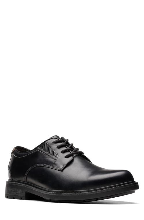 Clarks(r) Derby Sneaker in Black Leather