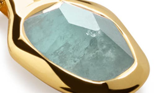 Shop Monica Vinader Odyssey Aquamarine Pendant Necklace In 18ct Gold Vermeil/aquamarine