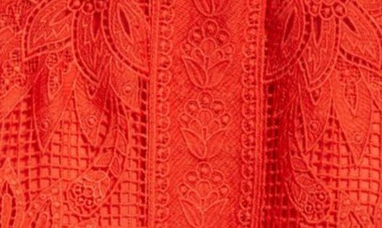 Shop Farm Rio Toucan Guipure Lace Maxi Skirt In Red