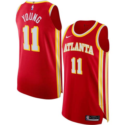 Men's Mitchell & Ness Dominique Wilkins Yellow/Red Atlanta Hawks Hardwood  Classics 1986-87 Split Swingman Jersey