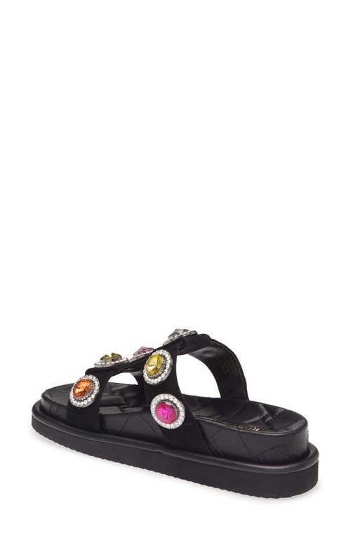 Shop Kurt Geiger London Orson Crystal Slide Sandal In Black Multi
