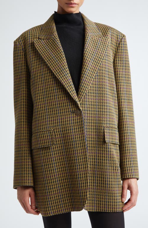 Shop Max Mara Atlanta Houndstooth Wool Blend Blazer In Brown Houndstooth