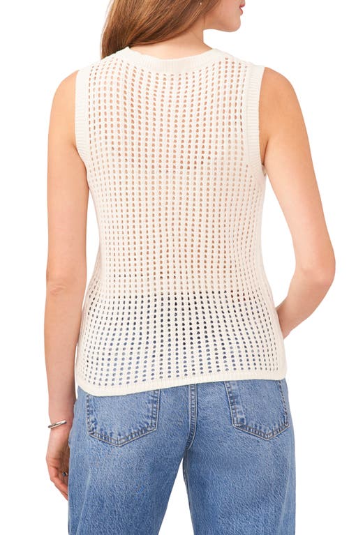 Vince Camuto Women's Crewneck Pointelle Sweater Tank In Milk