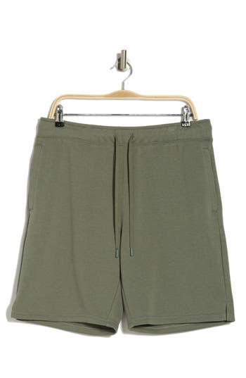 90 Degree By Reflex Pintuck French Terry 9" Shorts In Agave Green