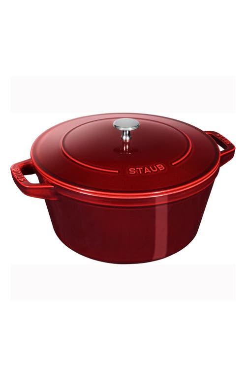 Staub 4-piece Stackable Enameled Cast Iron Cookware Set In Grenadine