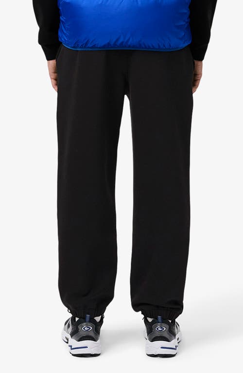 Shop Lacoste Double Face Organic Cotton Blend Piqué Sweatpants In Black