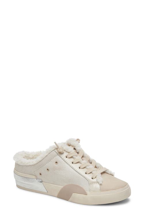 Shop Dolce Vita Zantel Faux Shearling Lined Slip-on Sneaker In Off White Crackled Leather